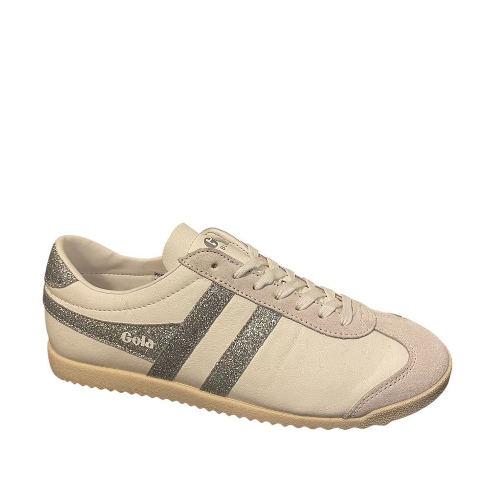 Gola Bullet Sneakers White Silver Leather Size 7 NEW